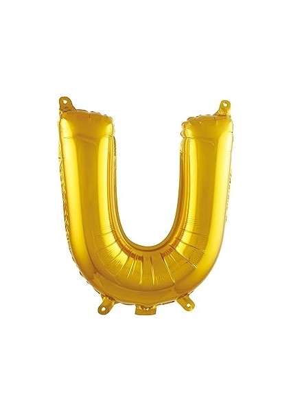 Parti̇ Vi̇tri̇ni̇ U Harfi 16 Inç Renk Folyo Balon 36 cm (Altın)