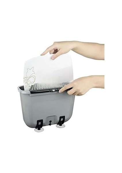 Hazneli Tabak Yıkama Fırçası EASYSO5714 Temizlik Aparatlı Tahliye Vanası Renkli Vantuzlu