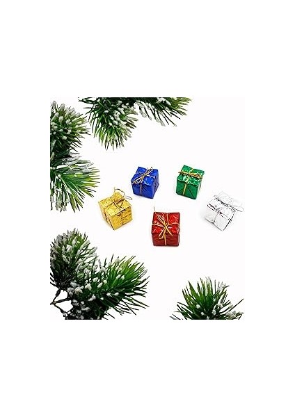 Yılbaşı Ağaç Süsü Karışık Renkli Küçük Hediye Paketleri (12’li Set)