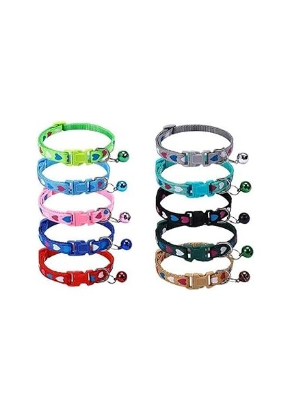 Glipet Kalp Desenli Zilli Dokuma Kedi Boyun Tasmas 19X1 cm Siyah