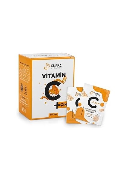 Supra Protein Supra Vitamin C + Çinko- Prebiyotik Inülin Ilaveli Toz Efervesan Saşe-28 Günlük Kür