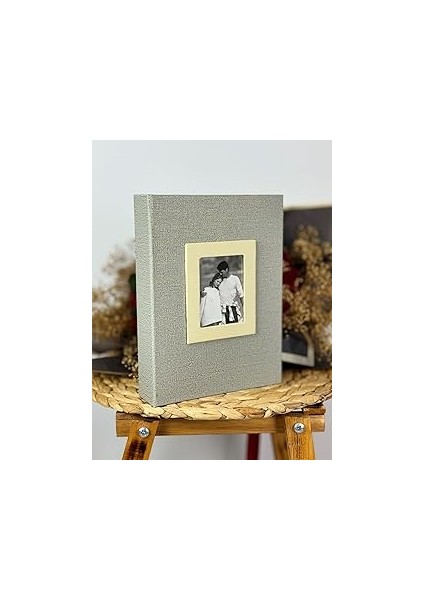 Rabsev 15X21CM 100 Fotoğraf Kapasiteli Lüks Çerçeveli Fotoğraf Albümü Vizon