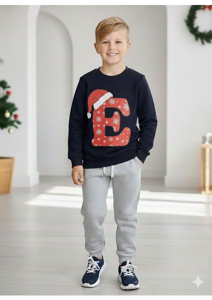 E Harfli Yilbasi Temali Unisex Sweatshirt fiyatları