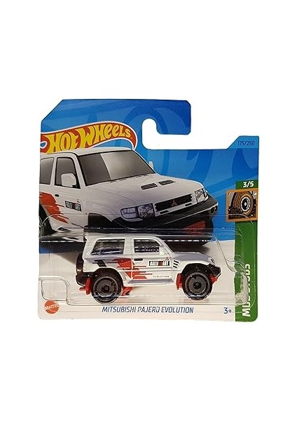 Hot Wheels - Mitsubishi Bajero Evolution - Mud Studs 3/5 - HKK36 - Short Card - Beyaz - Rally -