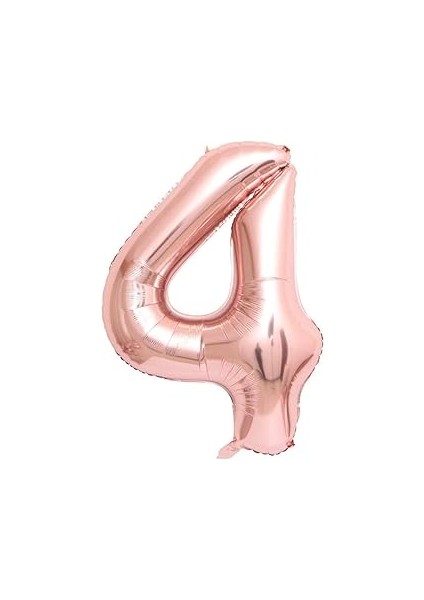 4 Rose Rakam Folyo Balon 80 cm