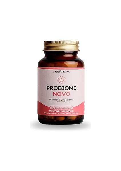 Next-Microbiome Probiome-Novo Akkermansia Muciniphila Içeren Takviye Edici Gıda 60 Çiğneme Tablet