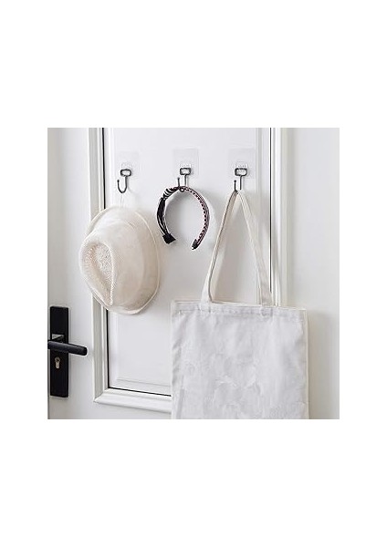 Alper Banyo Için Siyah Güçlü Yapışkan Kancalar,yapışkanlı Askılar,mutfak,ev Ofis Için Duvar Askılar