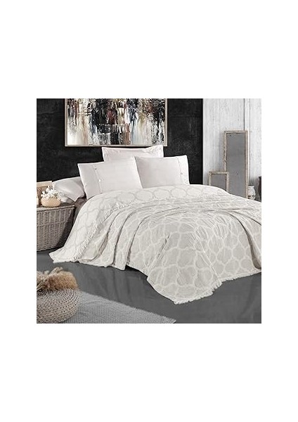 Miespiga Damask Çift Taraflı Jakarlı Keten Pamuk Dokuma Battal Boy(King Size) 240X260CM Anti