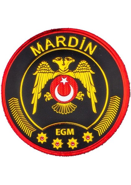 Mardin Çevik Kuvvet Polis Kol Arması 3D Plastik Tpu, Yeni Tip, Cırtlı, Standart Ölçü,