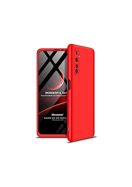 Microsonic 6 Için Kılıf Double Dip 360 Protective Kırmızı [realme 6 ile Uyumlu Kılıf