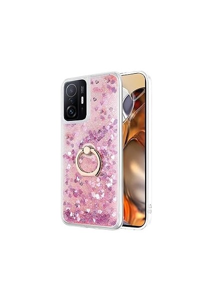 Microsonic 11T Için Kılıf Glitter Liquid Holder Pembe [mi 11T ile Uyumlu Kılıf -