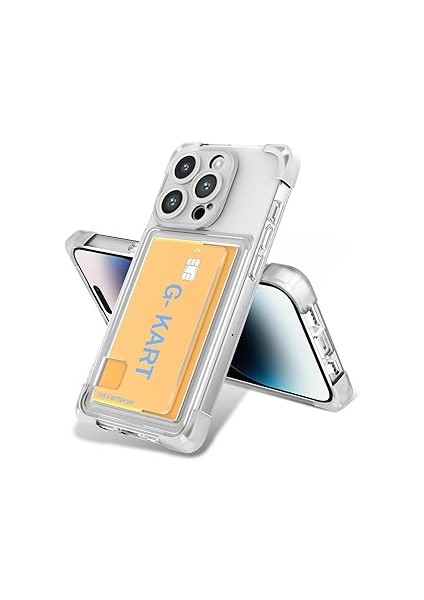 Zore Için Uyumlu 14 Kılıf Airbag Tasarımlı Şeffaf Kartlıklı Zore G-Kart Kapak