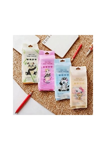 Jouis Islak Mendili Sevimli Cep Tipi, Kokusuz ve Pratik Kullanım, Kolay Taşınabilir Şık Mendil