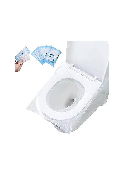 Xspring Tuvalet Altlığı, 100 Adet Şeffaf Tek Kullanımlık Tuvalet Kapağı Örtüsü, Bireysel Paketlenmi