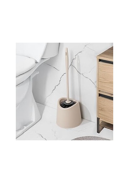 Porsima SB-776 Silikon Wc Tuvalet Banyo Fırçası Klozet Fırçası Krem