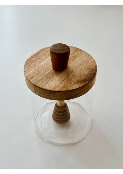 Akasya Kapaklı Cam Bal Kavanozu