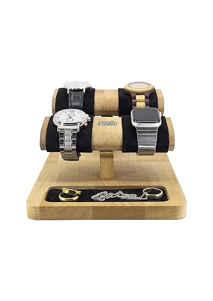 Pratikoutdoor Saat Tutucu Organizer, Ahşap Askesuar ve Takı Düzenleyici