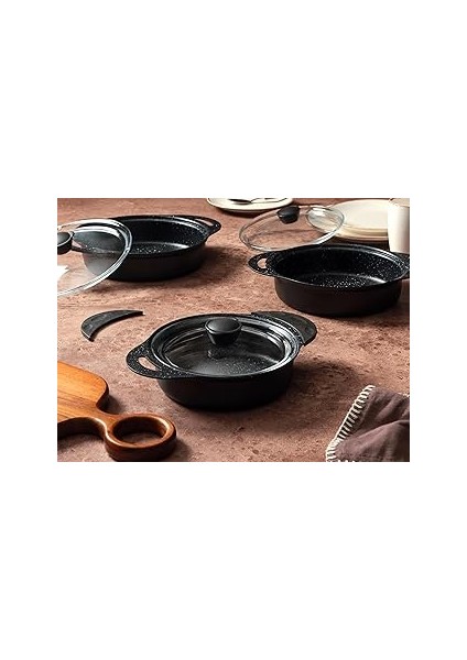 Porland Anolon Siyah Sahan Takımı 6 Parça