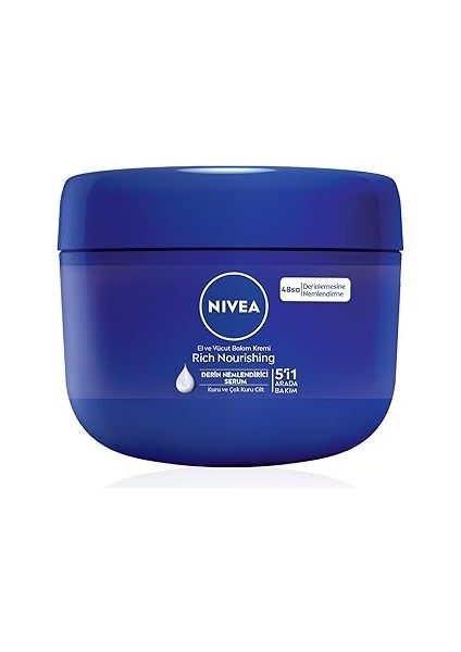 Derin Nemlendirici El ve Vücut Bakım Kremi 250ML, 48 Saat Nemlendirici, Kuru ve Çok Kuru Cilt