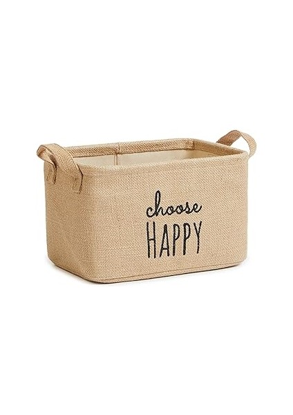 Ocean Textile Choose Happy Baskılı Sepet //30X21X18