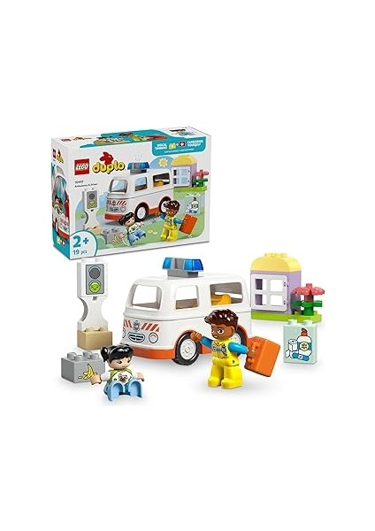 Duplo Town Ambulans ve Sürücü 10447-2 Yaş ve Üzeri Çocuklar Için Eğitici ve Yaratıcı Oyuncak Y