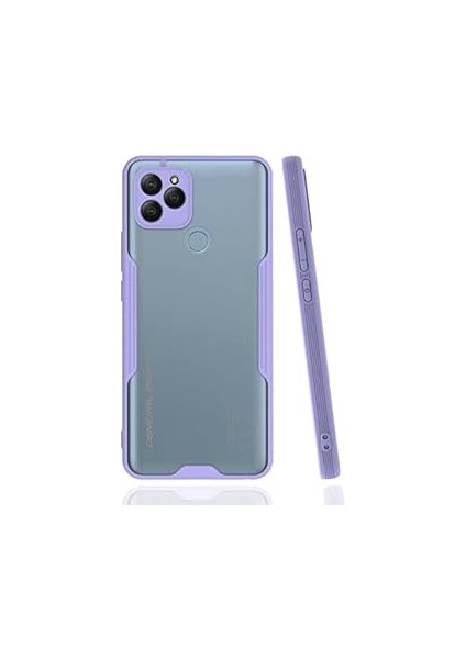 Nevarium General Mobile 22 Uyumlu Kılıf Kamera Korumalı Mat Silikon Platin- Lila