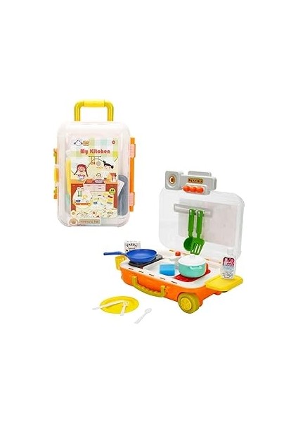 Little Chef Çekçekli Bavul Mutfak Seti 24 Parça