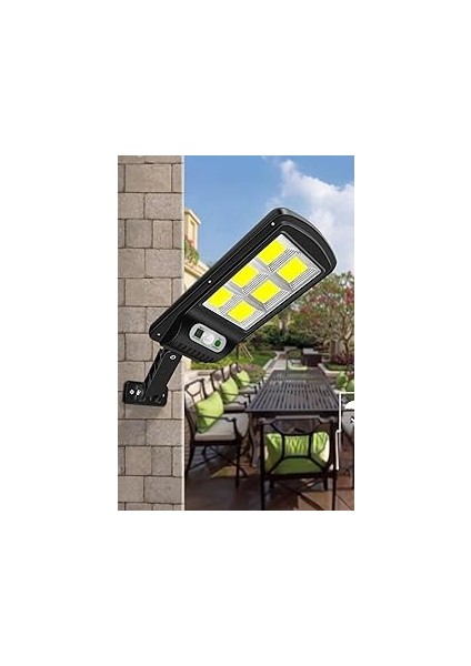 Solar Güneş Enerjili LED Bahçe Aydınlatması 120 Ledli 3 Modlu Hareket Sensörlü Su Geçirmez Lambası