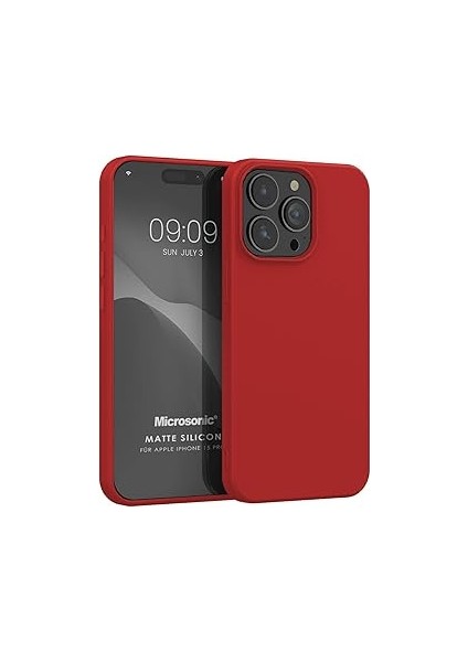 Microsonic Kılıf Matte Silicone 15 Için Kırmızı [ıphone 15 ile Uyumlu Kılıf -