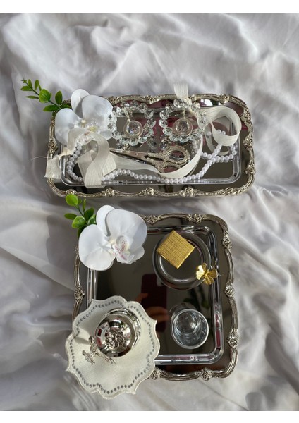 Nişan Tepsisi Ayaklı Söz Tepsisi Gümüş Renginde Tepsi Damat Kahve Tepsisi fiyatları