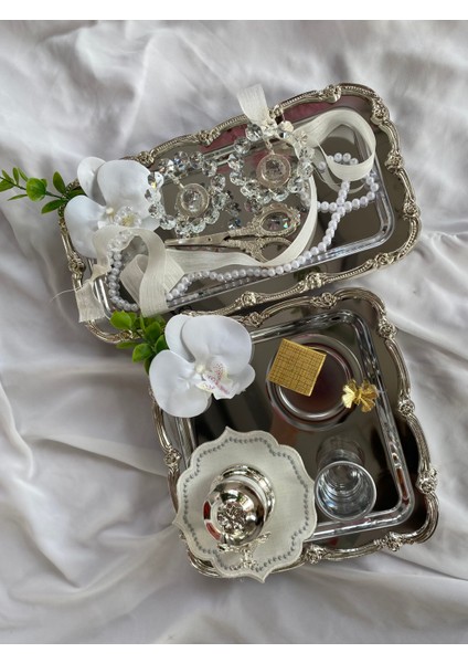 Nişan Tepsisi Ayaklı Söz Tepsisi Gümüş Renginde Tepsi Damat Kahve Tepsisi fırsatları