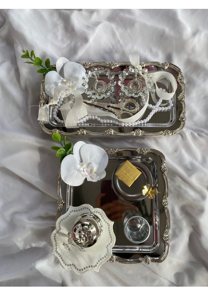 Nişan Tepsisi Ayaklı Söz Tepsisi Gümüş Renginde Tepsi Damat Kahve Tepsisi indirimleri