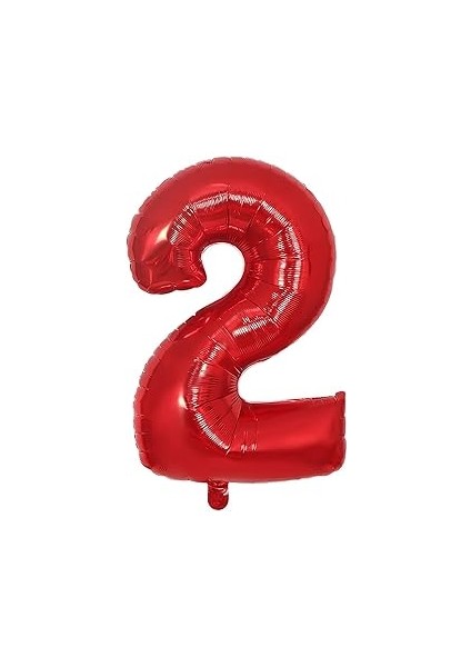 Folyo Balon Kırmızı 2 Rakamı 40 Inç 100 cm