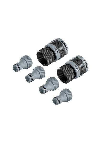 Melnor 65175AMZ 6 Parça Hızlı Bağlantı Seti Konnektör Paketi, Siyah,