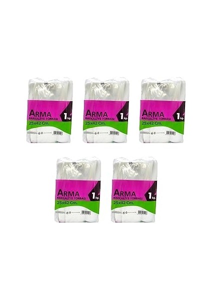 Naksan Arma Şeffaf Naylon 3 Lük 25X42 Cm. Bakkaliye Poşeti Torbası - 1 Kg. - Ort. 140 Adet - 5 Pake