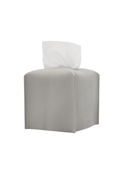 Xspring Pu Deri Peçete Kutusu Kapağı, Basit Düz Renk Tutucu Kare Peçete Çantası, Banyo, Ofis