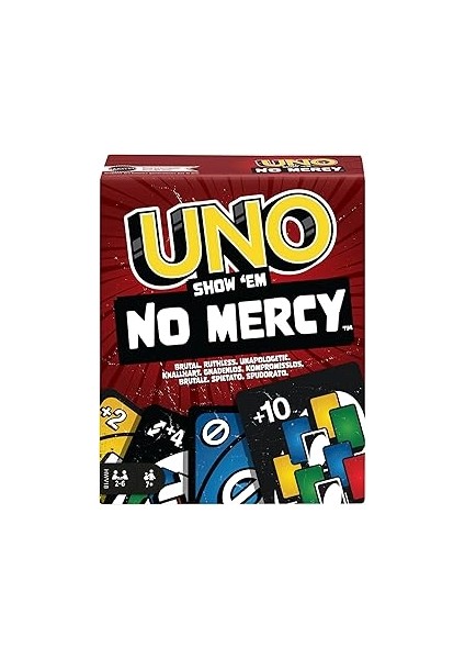 Games Uno No Mercy Kartlar Çocuklara, Yetişkinlere, Aileyle Bir Araya Gelinen Akşamlara, Par