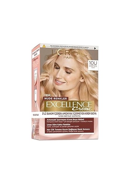 L'oréal Paris Excellence Creme Nude Renkler Saç Boyası - 10U Nude Açık Sarı