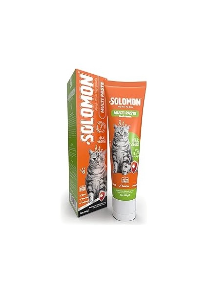 Solomon Multi Paste 100 gr Kediler Için Bağışıklık Sistemi Destekleyici Tüy Yumağı Oluşumunu Engell