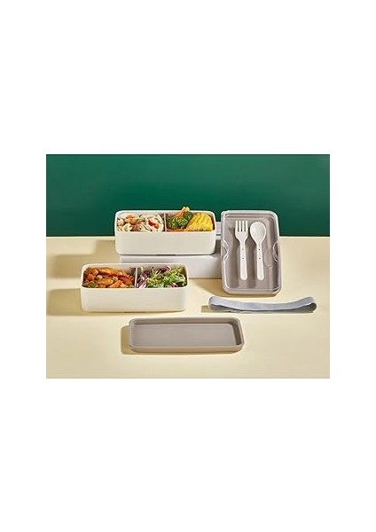 Rotanev 2 Katlı Mikrodalga Uyumlu Yemek Saklama Kabı Beslenme Kutusu Öğrenci Okul Sefer Tası