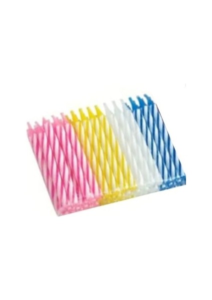 24 Adet Renkli Doğum Günü Happy Birthday Pastası Partisi Mumu 12 Adet Mum Altlığı (24)