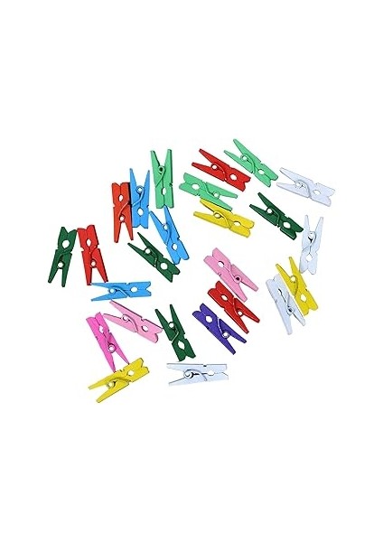 X-Perk Resim Fotoğraf Mandalı Hobi Mandalı 50 Adet Set Çokrenkli Resim Mandal Renkli Hobi Mand