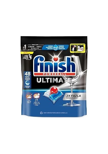 Ultimate 48 Kapsül Bulaşık Makinesi Deterjanı Tableti (1 x 48 Kapsül)