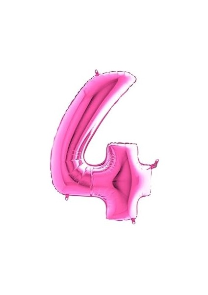 Fuşya Pembe Folyo Rakam Balon 100 cm 4