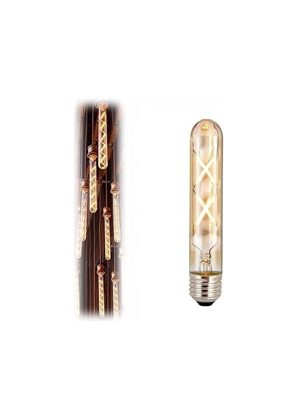 Ucuz Geldi LED Ampul, E27, 4W, 2500K Sıcak Sarı Işık, Amber Cam, 18,5 Cm, Rustik Ampul Lamb