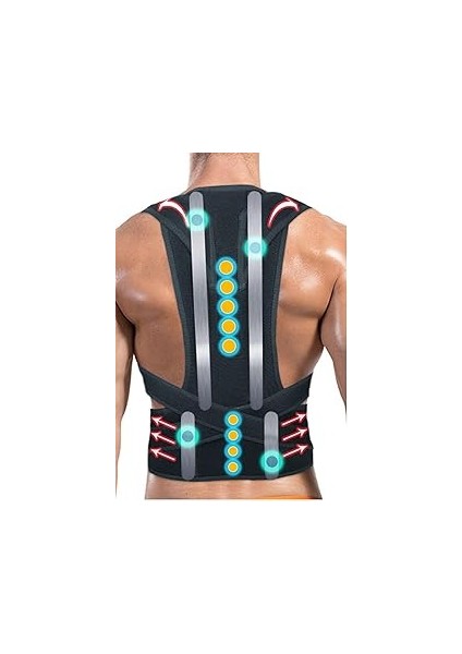 Minufco Dik Duruş Korsesi Kadın ve Erkek Omuz, Sırt ve Bel Için Destekleyici Kamburluk Önleyici Uni