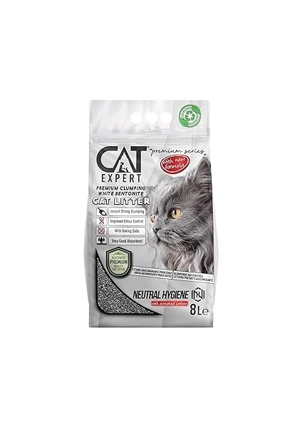 Neutral Hygiene With Activated Carbon Topaklanan Koku Hapseden Tozsuz 8 Lt Kedi Kumu