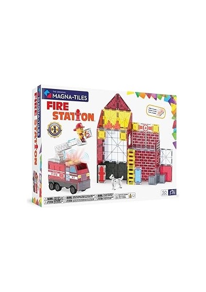 Magnatiles Fire Station 50 Parça