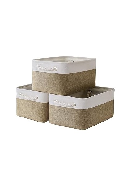 Thewarmhome Düzenleme Için Saklama Sepeti - 35,5 x 25,4 x 17,78 cm Orta 3'lü Paket Kolları Raflar I