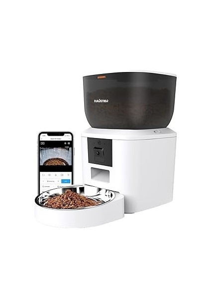 Haustier QQ029 Kameralı 1080P Gece Görüş Akıllı Kedi Köpek Otomatik Mama Kabı, Tuya App-Wifi Uzakta